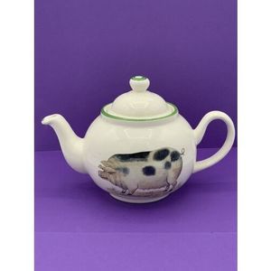 Vintage Farmyard Norfolk China Pottery Tea Pot - Country Pig Design, Collectible